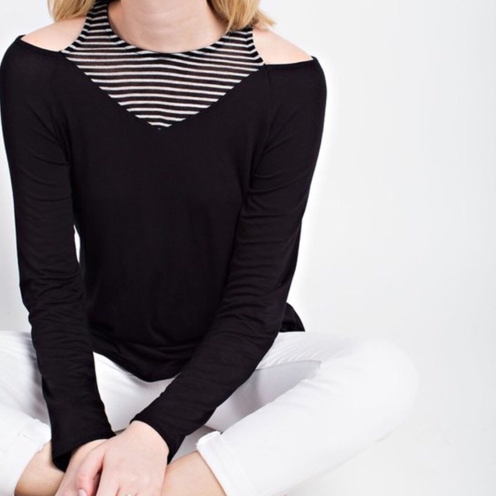 12PMby Mon Ami Shoulder Cutout Top